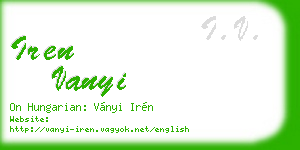 iren vanyi business card